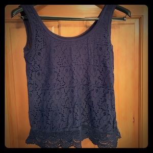 Mossimo Supply Co Blue Lace Tank Top